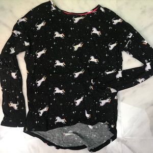 old navy • unicorns print long sleeved tee l 10-12